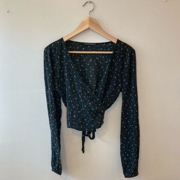 Brandy Melville Tops - Brandy Melville Ballet Coquette Rosebud Coco Wrap Top Made in Italy OS